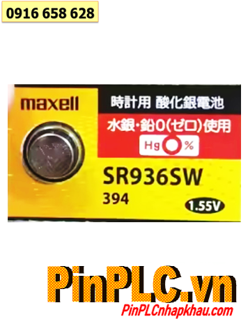 Maxell SR936SW _Pin 394; Pin đồng hồ 1.55v Silver Oxide Maxell SR936SW _Pin 394